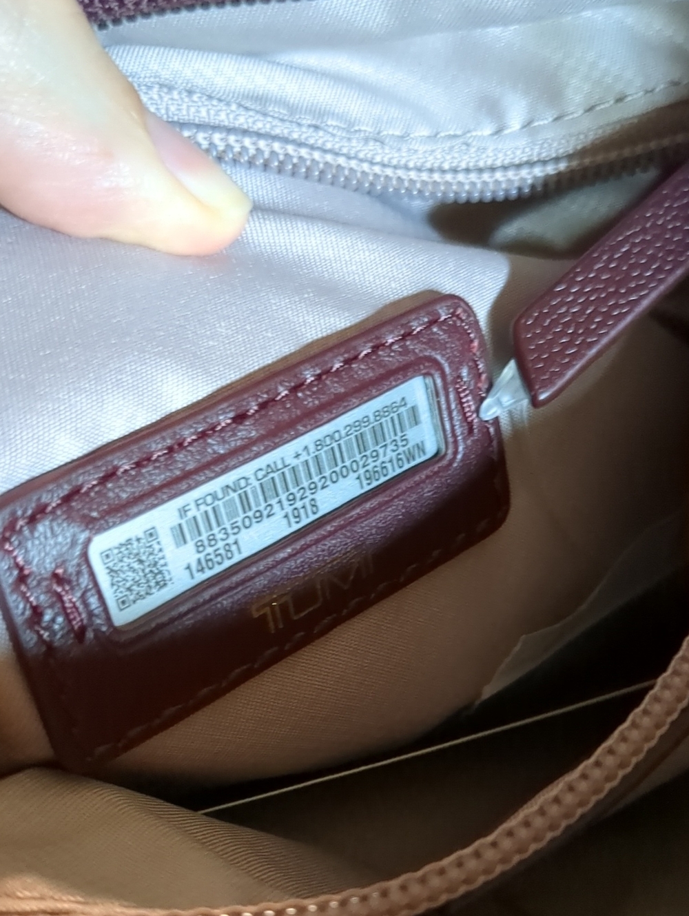 Tumi Maroon Crossbody Bag with Gold Hardware - Picture 6 of 6